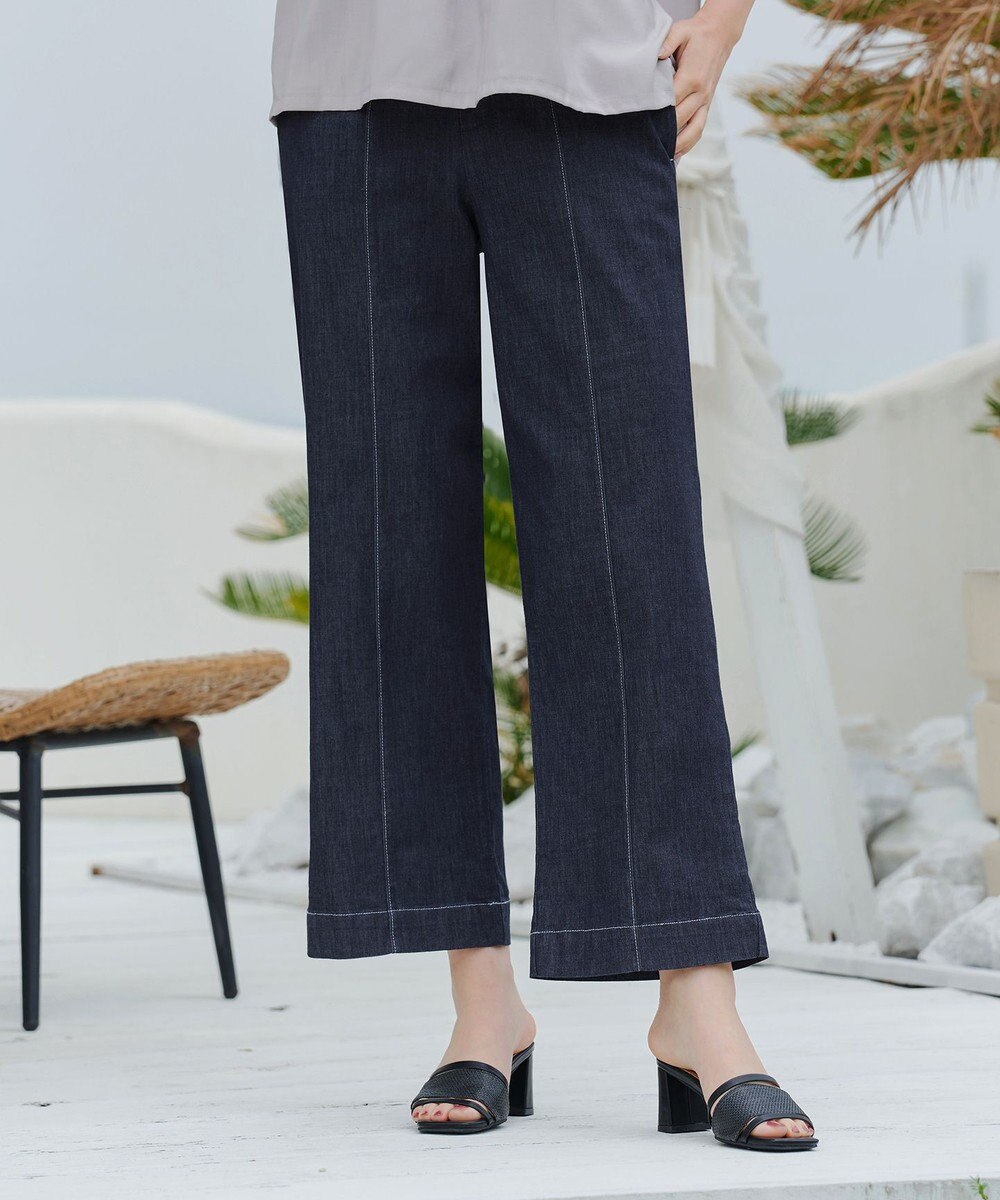 Tiaclasse 【おのののかさん着用】TCデニム切替ワイドストレートパンツ 