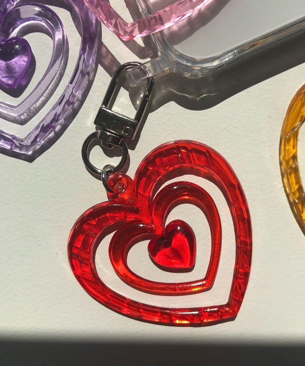 WEGO カラフルクリアハートミニキーホルダー 