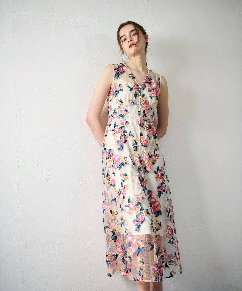 GRACE CONTINENTAL サマーフルーツ刺繍ワンピース 