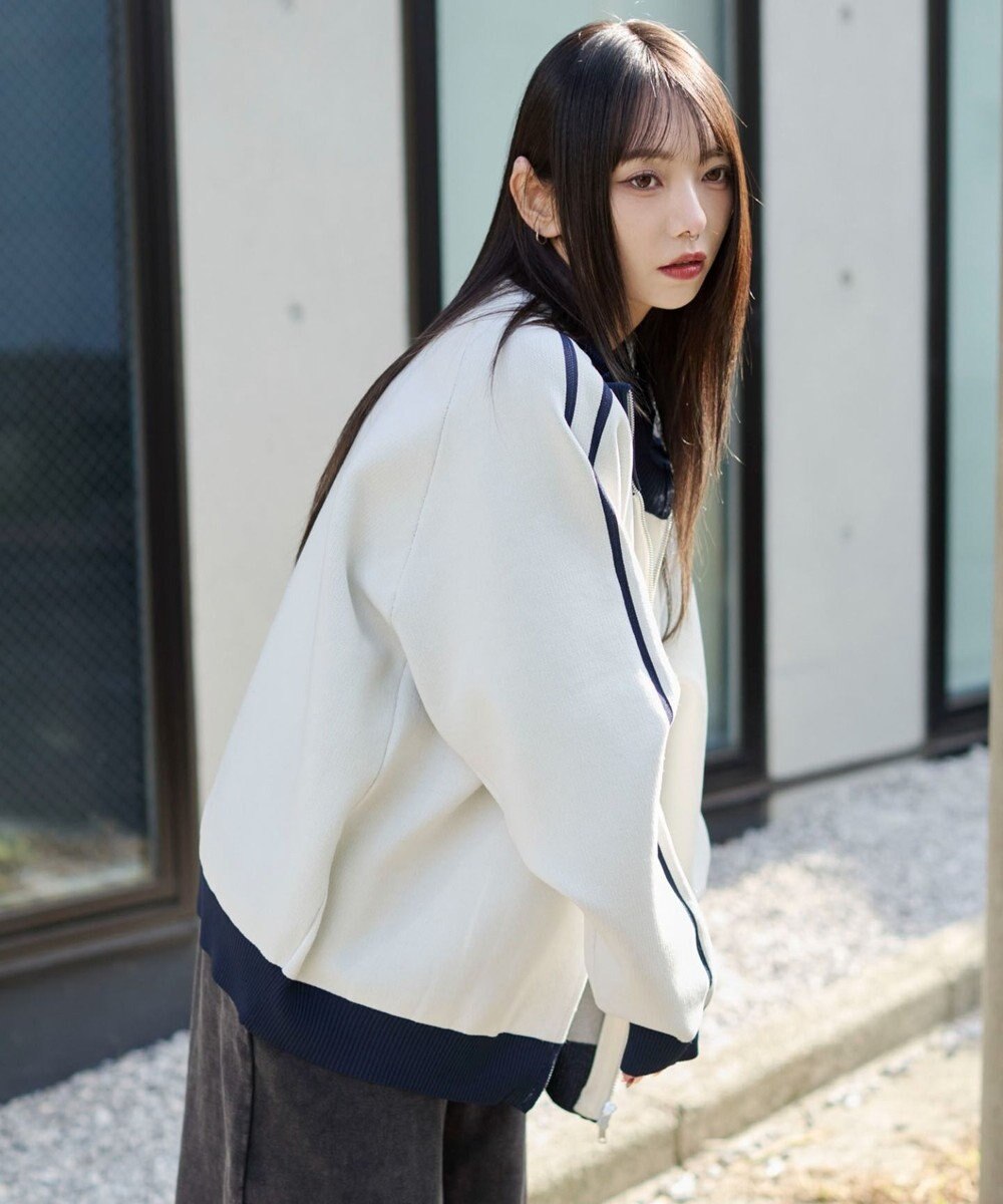 WEGO 【ユニセックス着用ITEM】ライントラックニットジャケット 