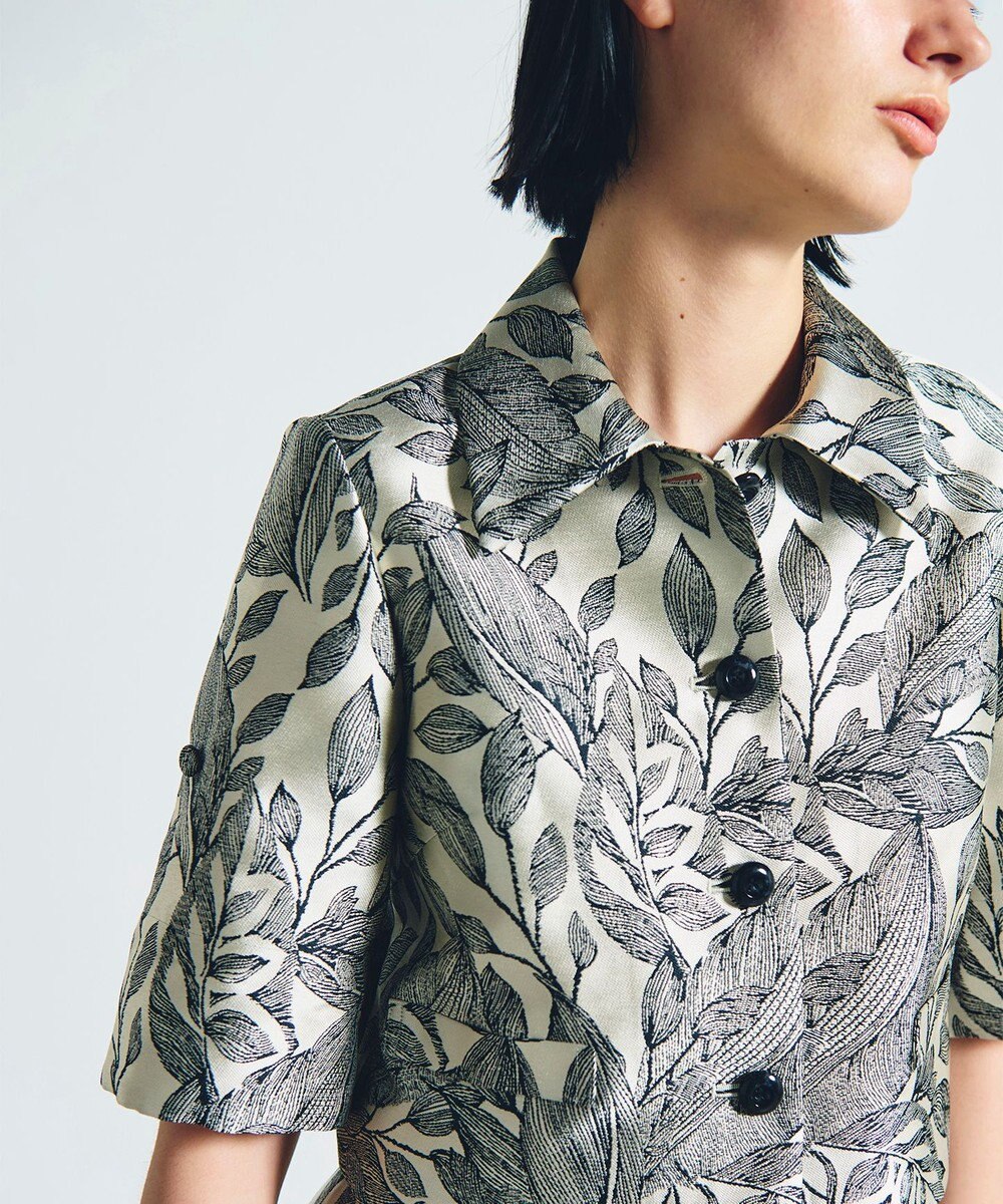 GRACE CONTINENTAL ボタニカルジャガードシャツ 
