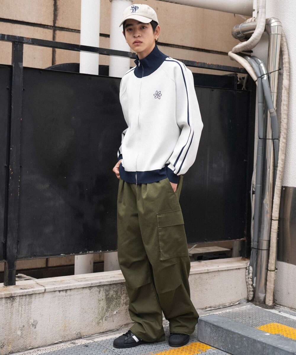 WEGO 【ユニセックス着用ITEM】ライントラックニットジャケット 