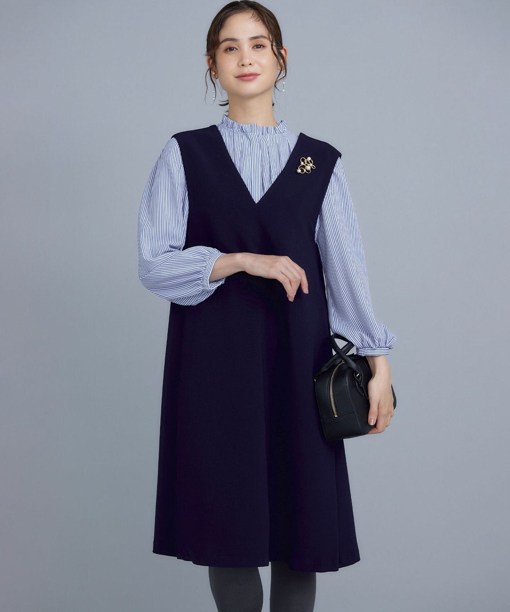 組曲 【WEB限定】ライトデシン フリル襟ブラウス 