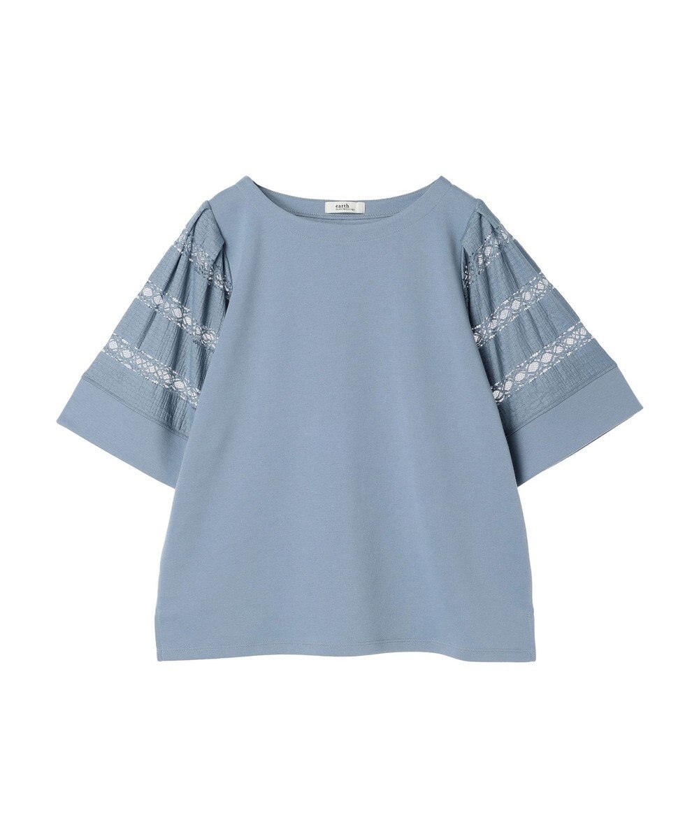 earth music&ecology フレア袖レースプルオーバー 