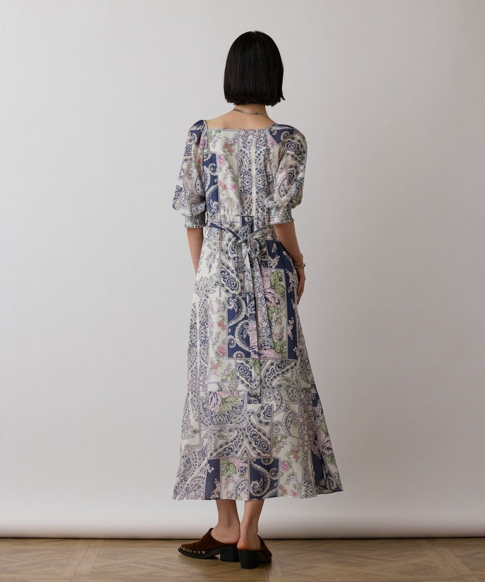 GRACE CONTINENTAL スカーフプリントドレス 