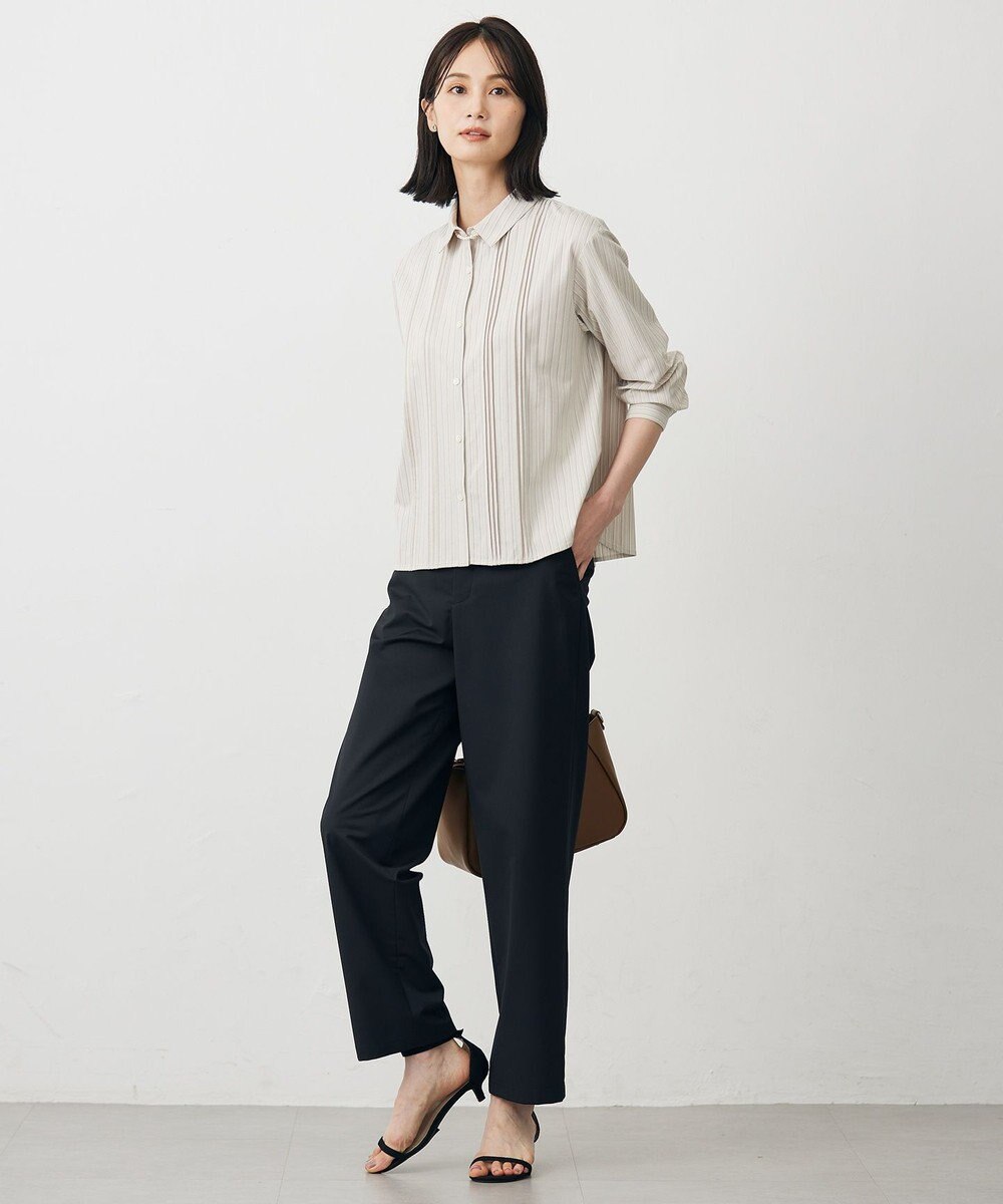 J.PRESS LADIES ストライプジャージー シャツライク カットソー 