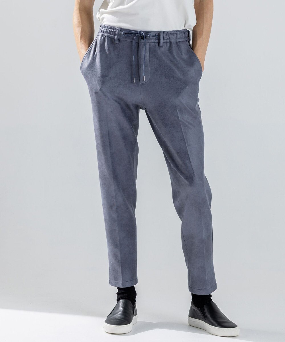 JOSEPH HOMME 新素材【ストレッチ/光沢感】レザーライクジャージードロスト付きテーパードパンツ / PEGG CONVERTIBLE 