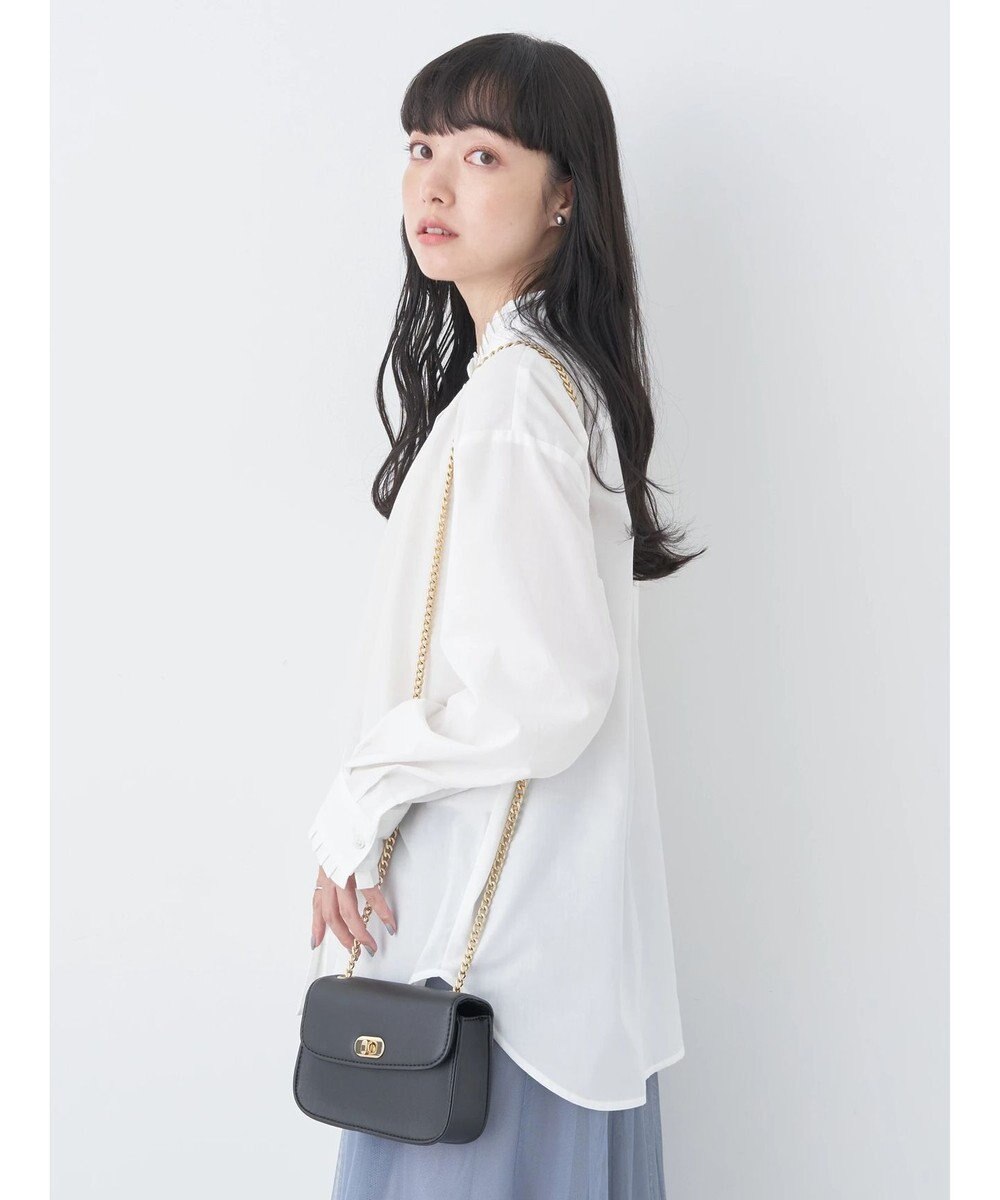 earth music&ecology スタンドフリルシャツ 