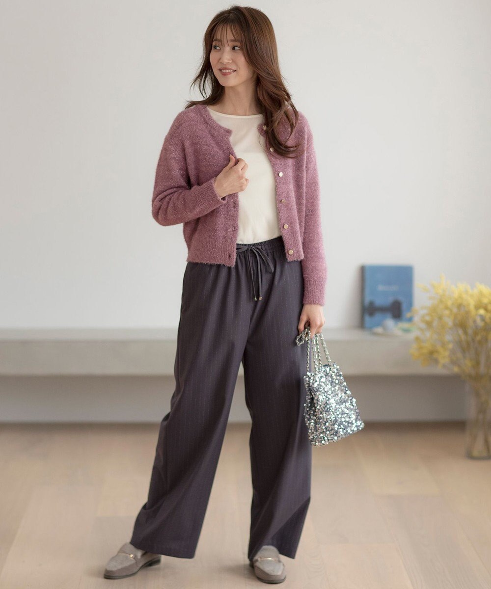 ANY SIS S 【洗える】チュールベロア プルオーバー 