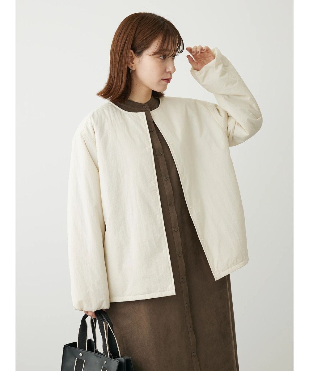 Green Parks ライト中わたノーカラーブルゾン 