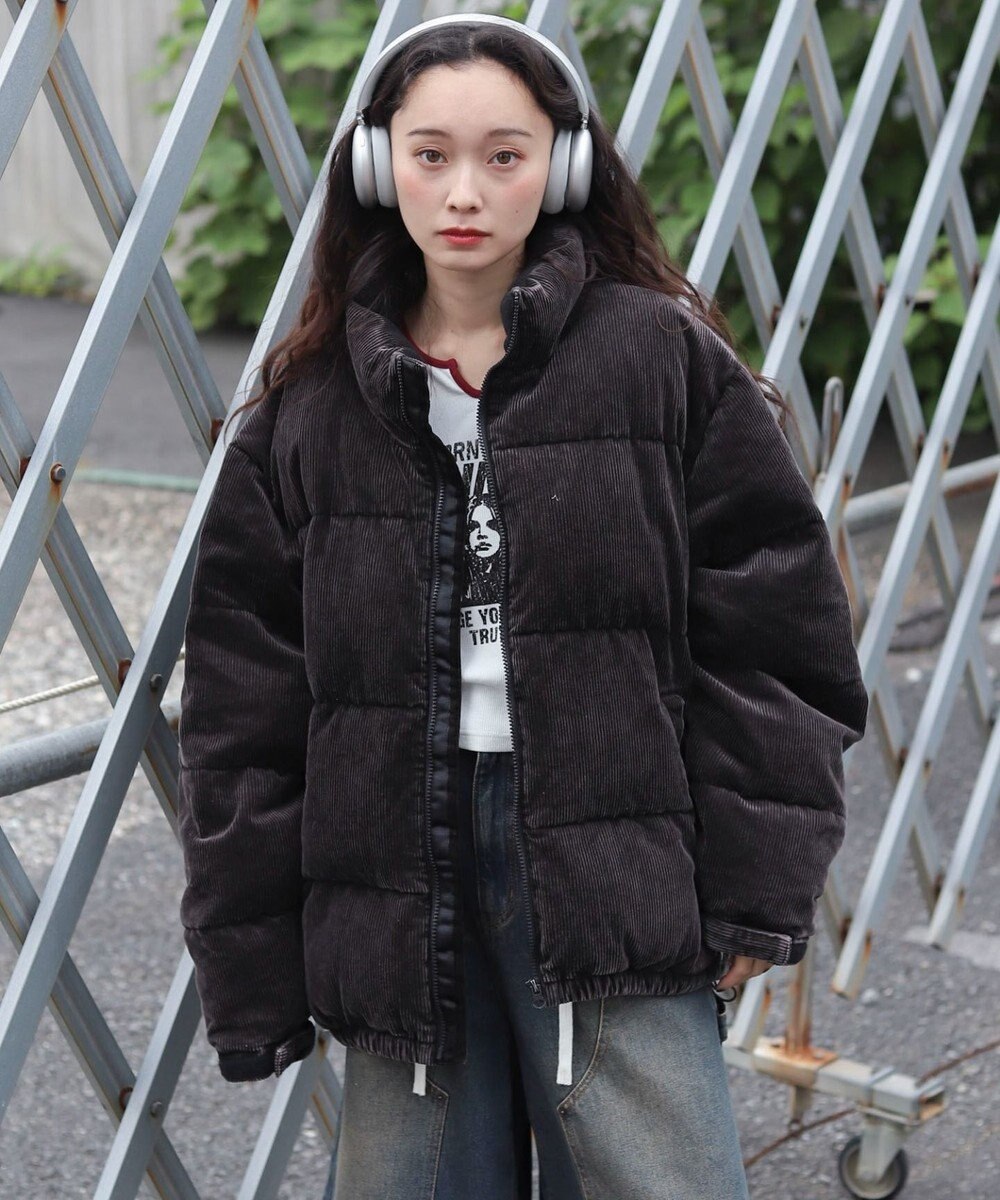 WEGO 【ユニセックス着用ITEM/MLサイズ展開】コーデュロイパファーブルゾン 