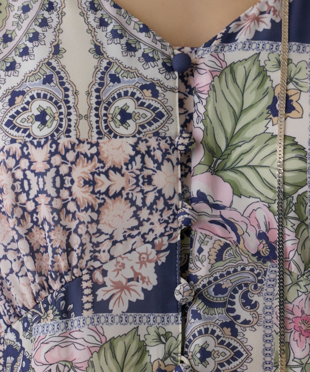 GRACE CONTINENTAL スカーフプリントドレス 