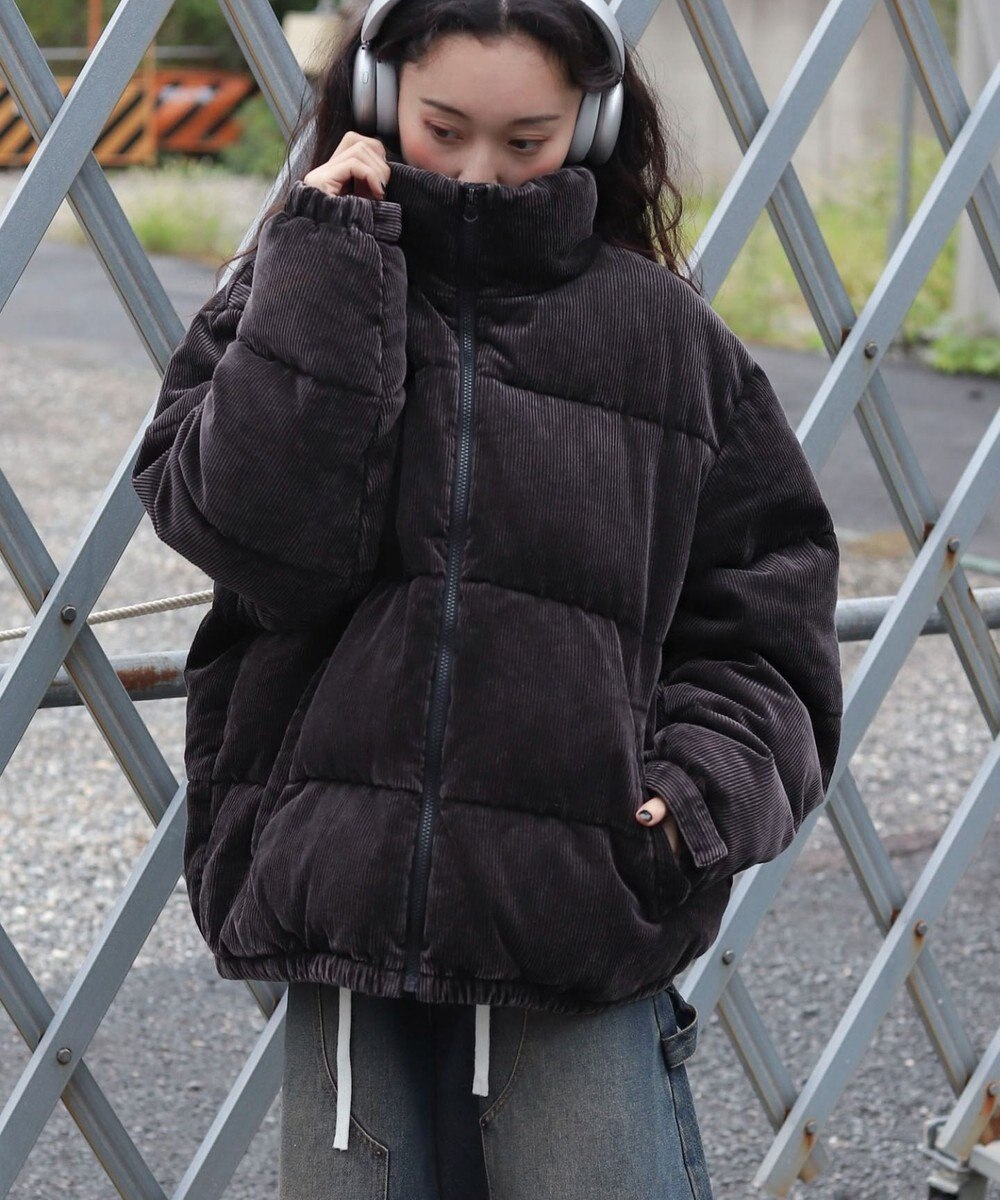 WEGO 【ユニセックス着用ITEM/MLサイズ展開】コーデュロイパファーブルゾン 