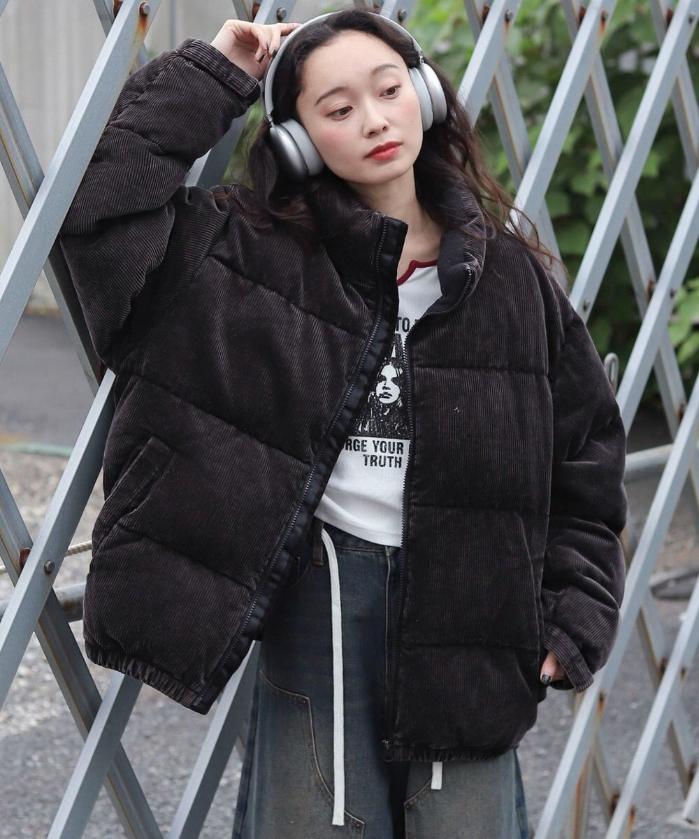 WEGO 【ユニセックス着用ITEM/MLサイズ展開】コーデュロイパファーブルゾン 