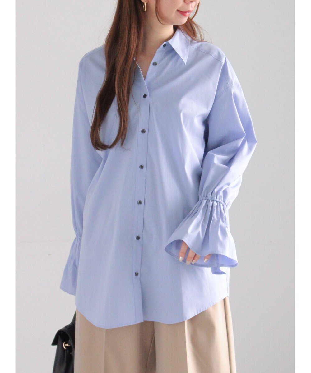 Te chichi ピンタックフレアカフスシャツ 