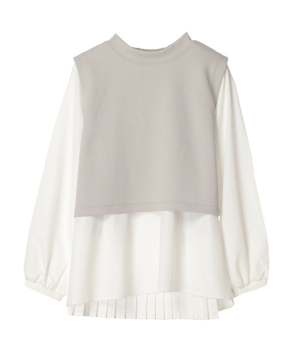 earth music&ecology ＳＥＴ２点ベスト＋バックプリーツブラウス 