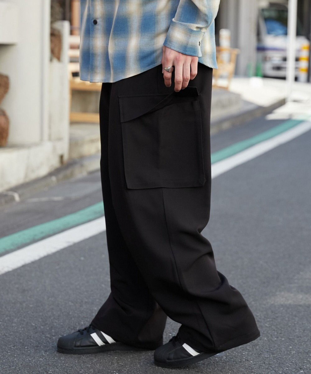 WEGO 【ウエストゴム/MLサイズ展開】イージーワイドカーゴスラックス 