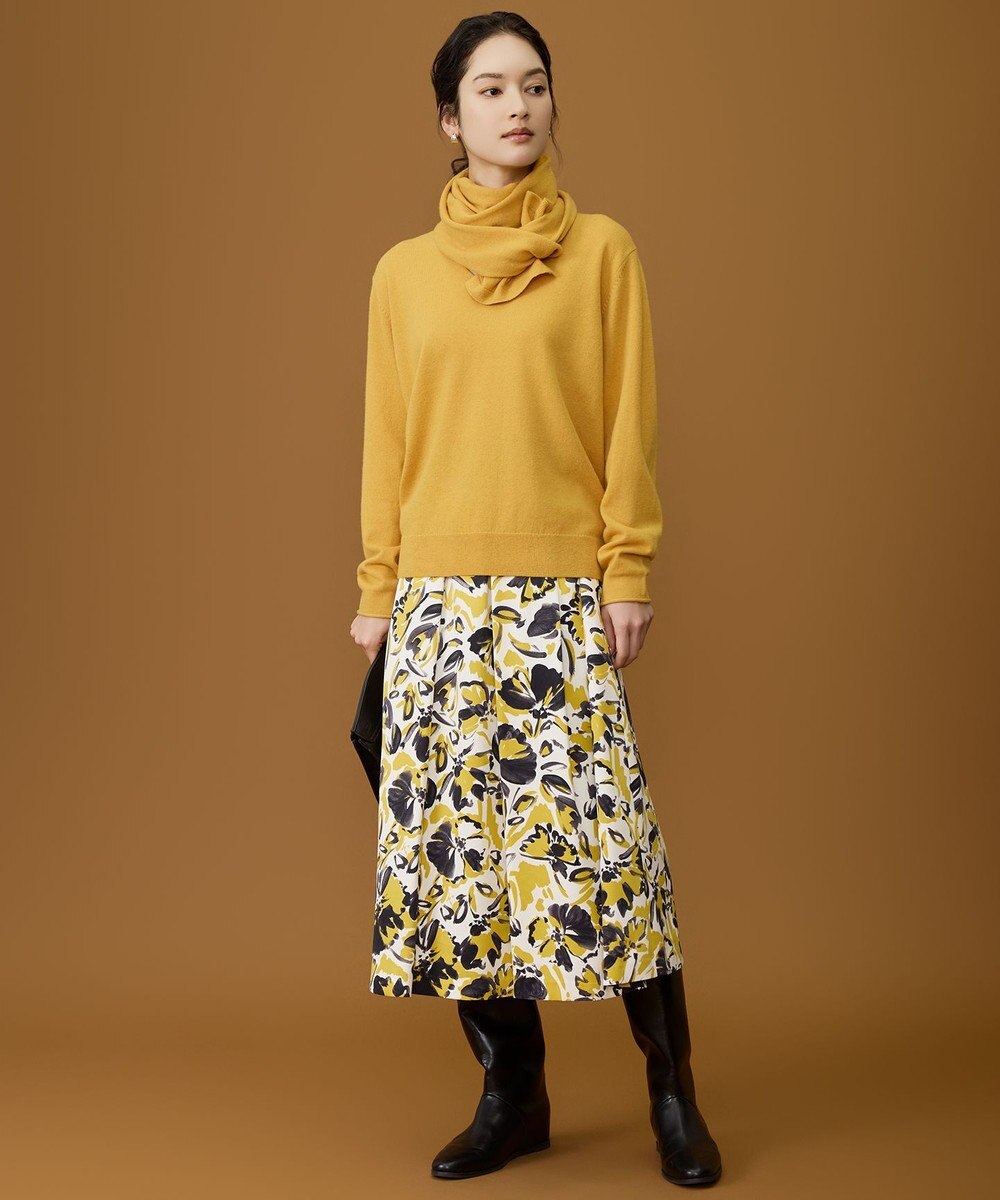 自由区 S 【SHIHOさん着用】アートタッチフラワープリント スカート 