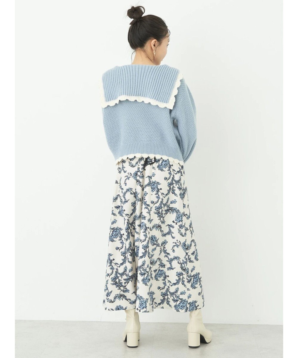 earth music&ecology フリルカラーカーディガン 