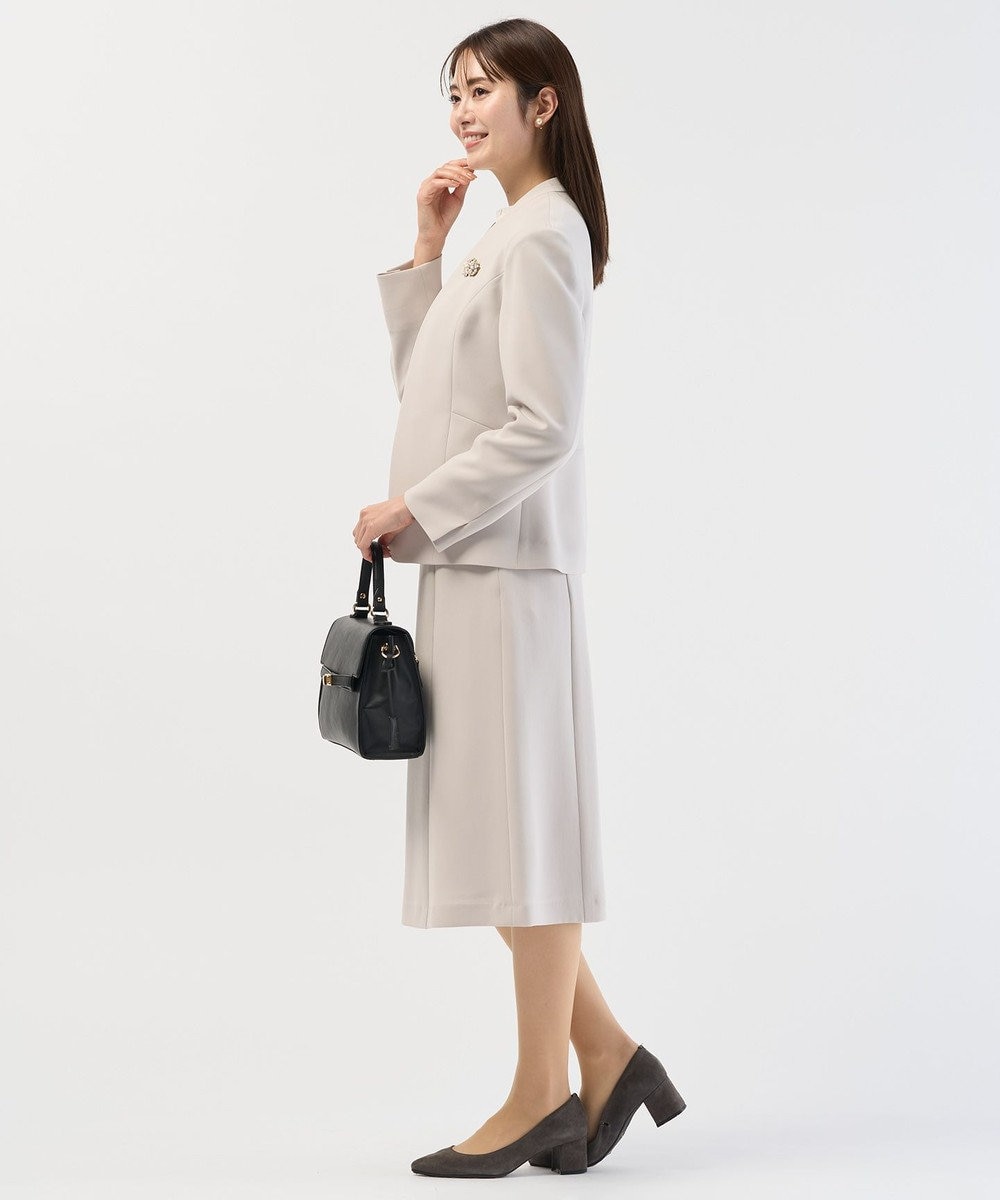 J.PRESS LADIES 【セットアップ対応】セラテリーダブルクロス ノーカラー ジャケット 