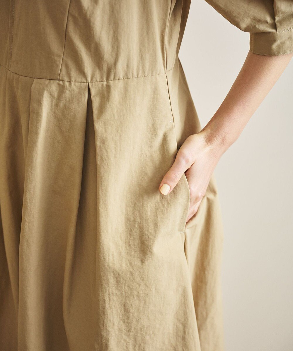 #Newans 【撥水加工/洗濯機可能】〈小柄さんにお勧め〉パフスリーブフレアワンピース 