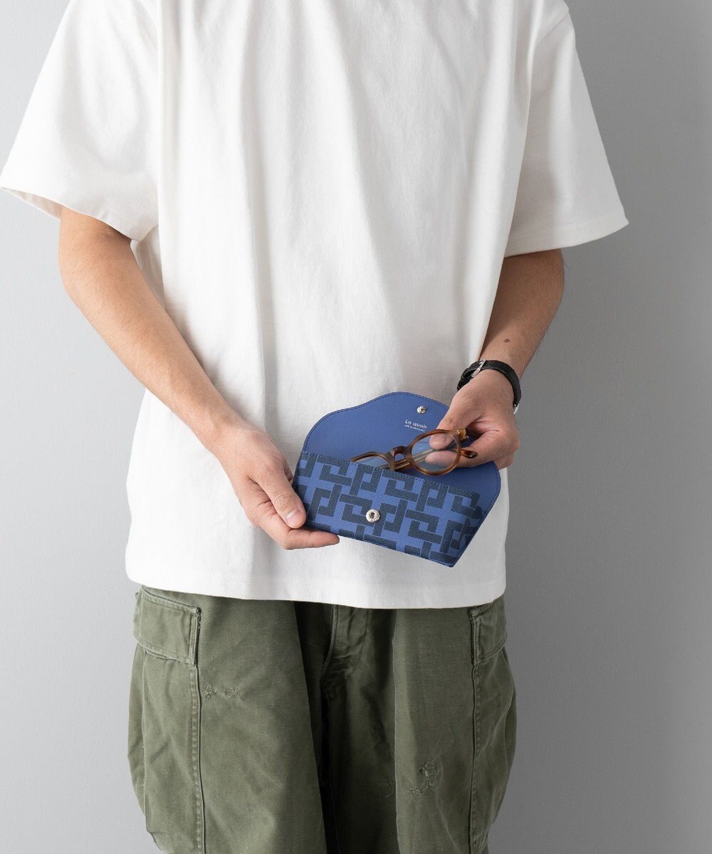 MIYABIYA La quoh with kirakaracho 角つなぎ プリントレザー 眼鏡ケース 