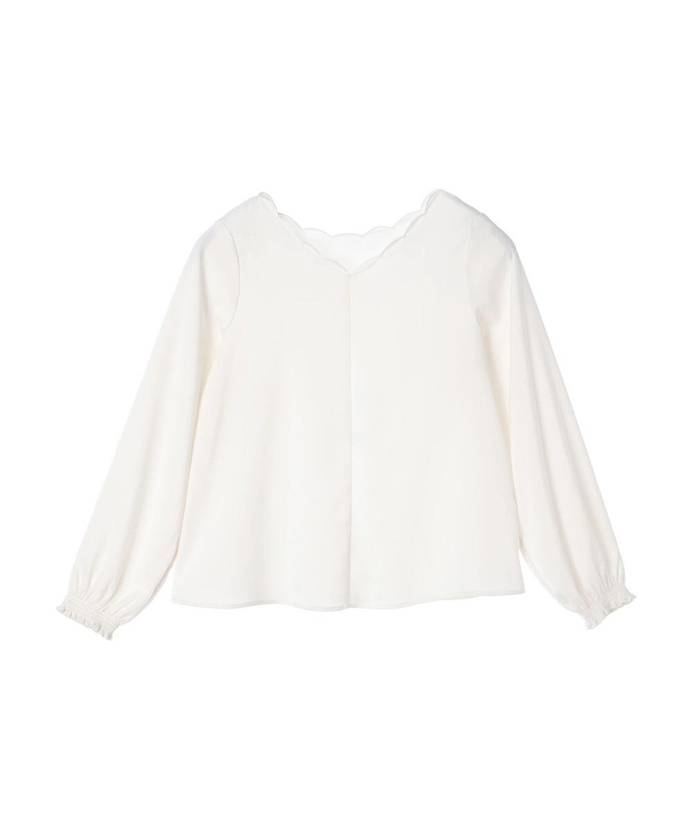 earth music&ecology スカラップブラウス 