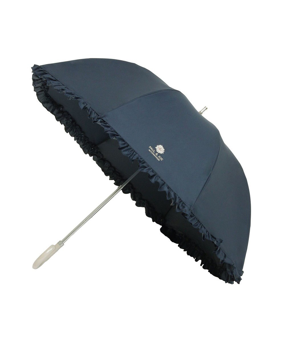 MOONBAT 【日傘】ポール & ジョー (PAUL & JOE　ACCESSOIRES) クリザンテームワンポイント フリル 雨の日OK スライド式 一級遮光 遮熱 UV 