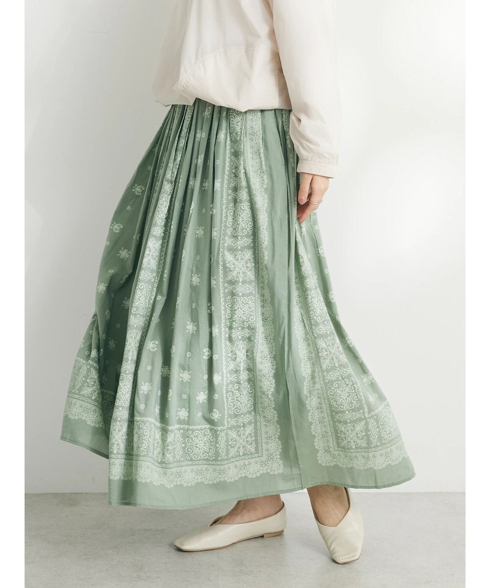 CRAFT STANDARD BOUTIQUE パネル柄マキシギャザースカート 