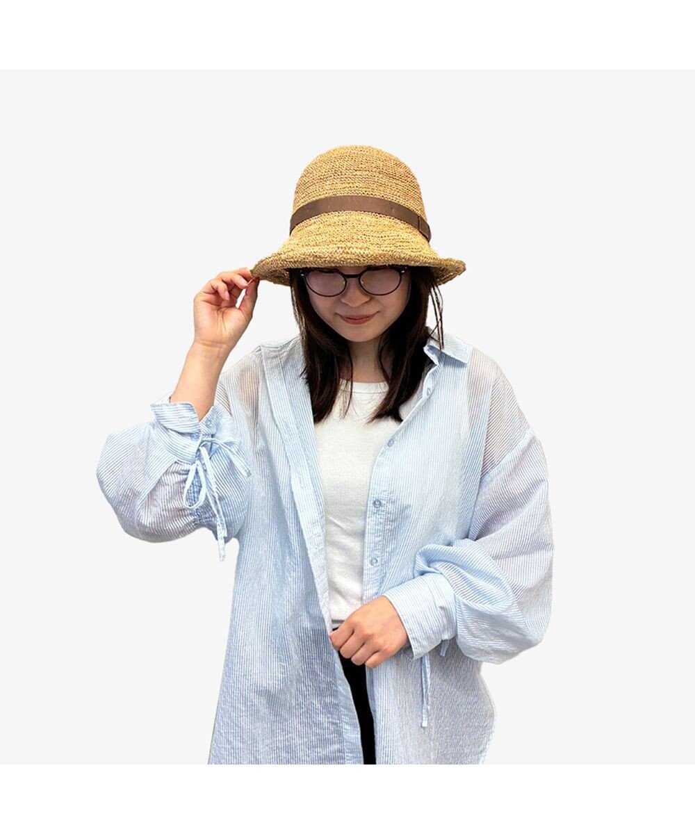 林八百吉商店 un chapeau　エッジアップラフィアハット 