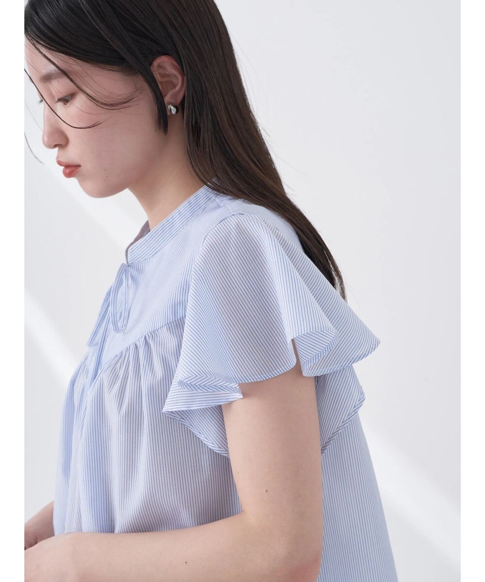 earth music&ecology ギャザーフレンチスリーブブラウス 