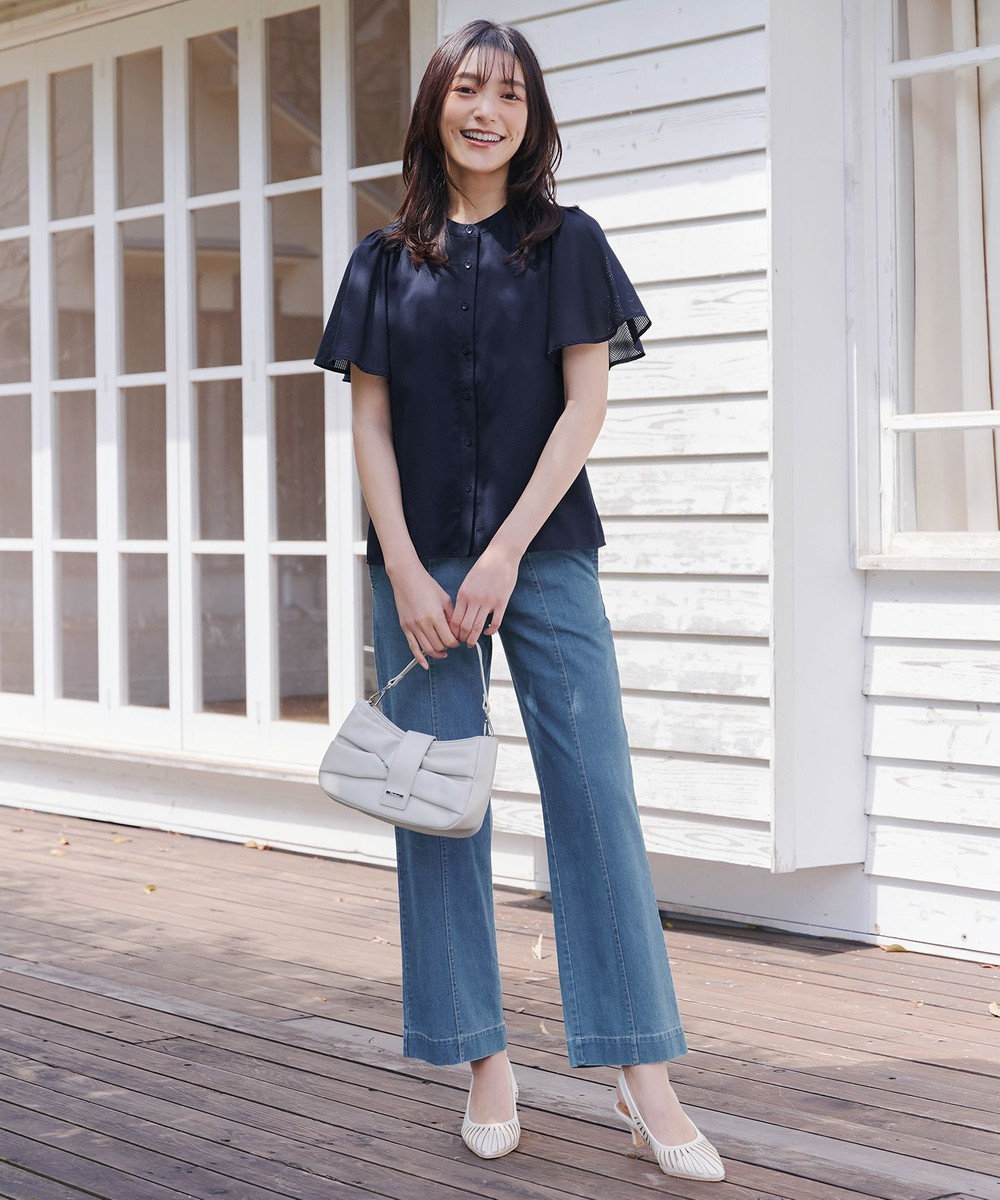 Tiaclasse 【おのののかさん着用】TCデニム切替ワイドストレートパンツ 