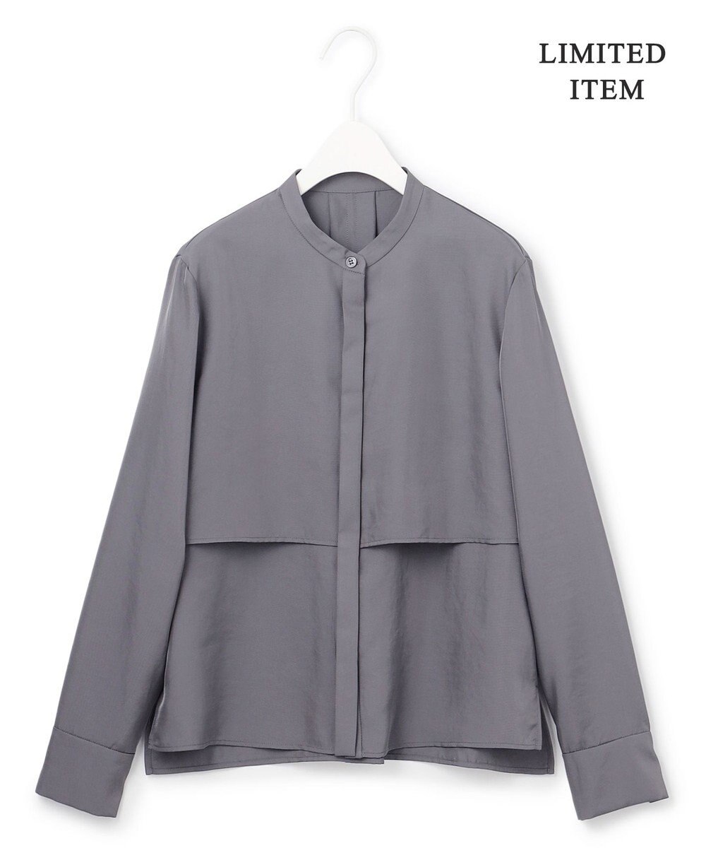 ICB L 【WEB限定・洗える】シルキーツイル  クロップドシャツ 