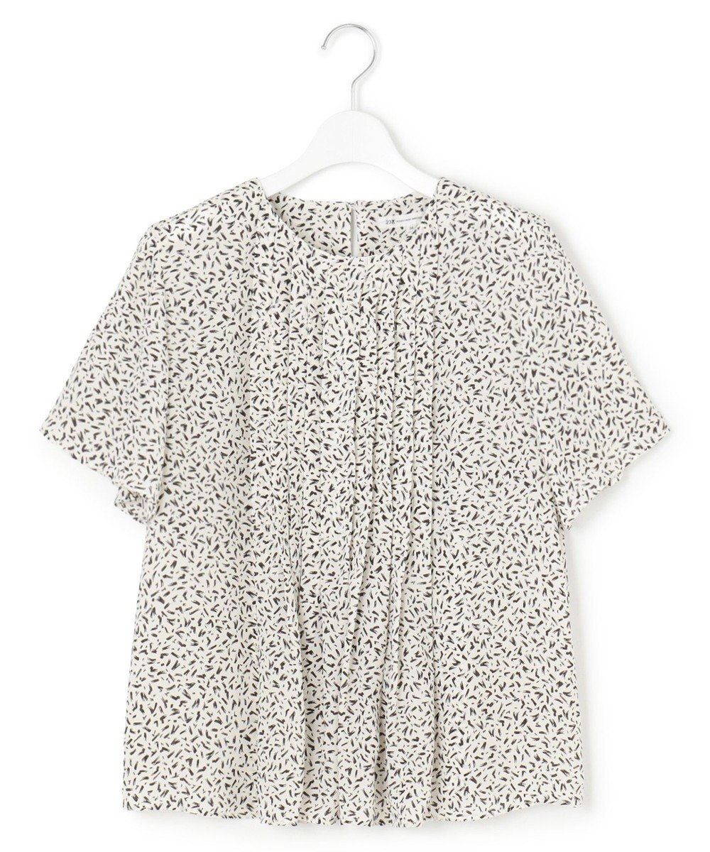 23区 【接触冷感/吸水速乾】ペインティングプリント ブラウス 