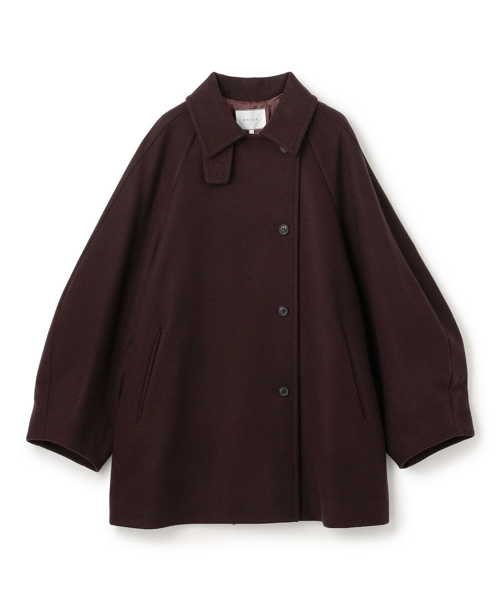 BEIGE， GABELLE / ミドル丈スタンドカラーウールコート 