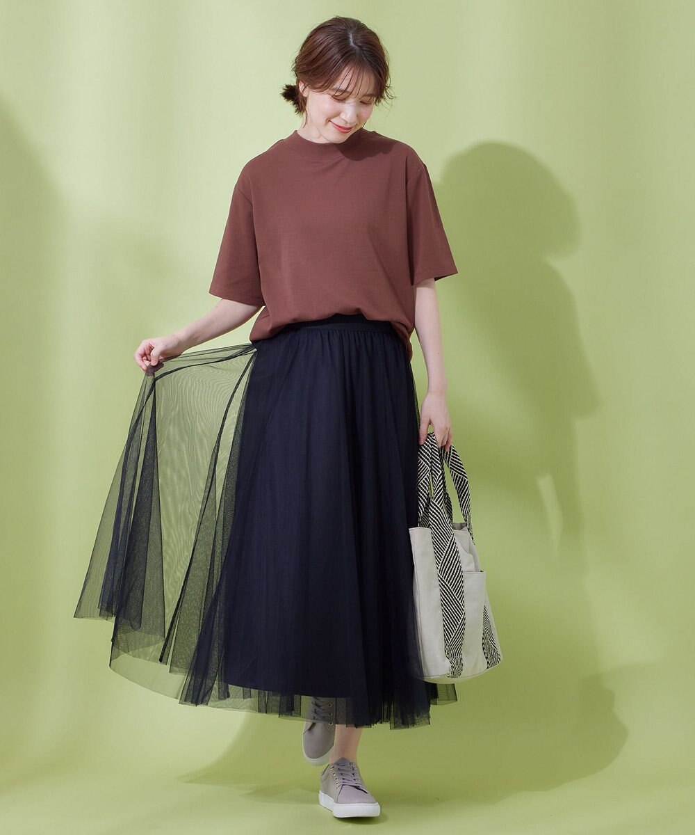 ANY 【UVケア】ビューティーベーシックモックネック半袖プルオーバー 