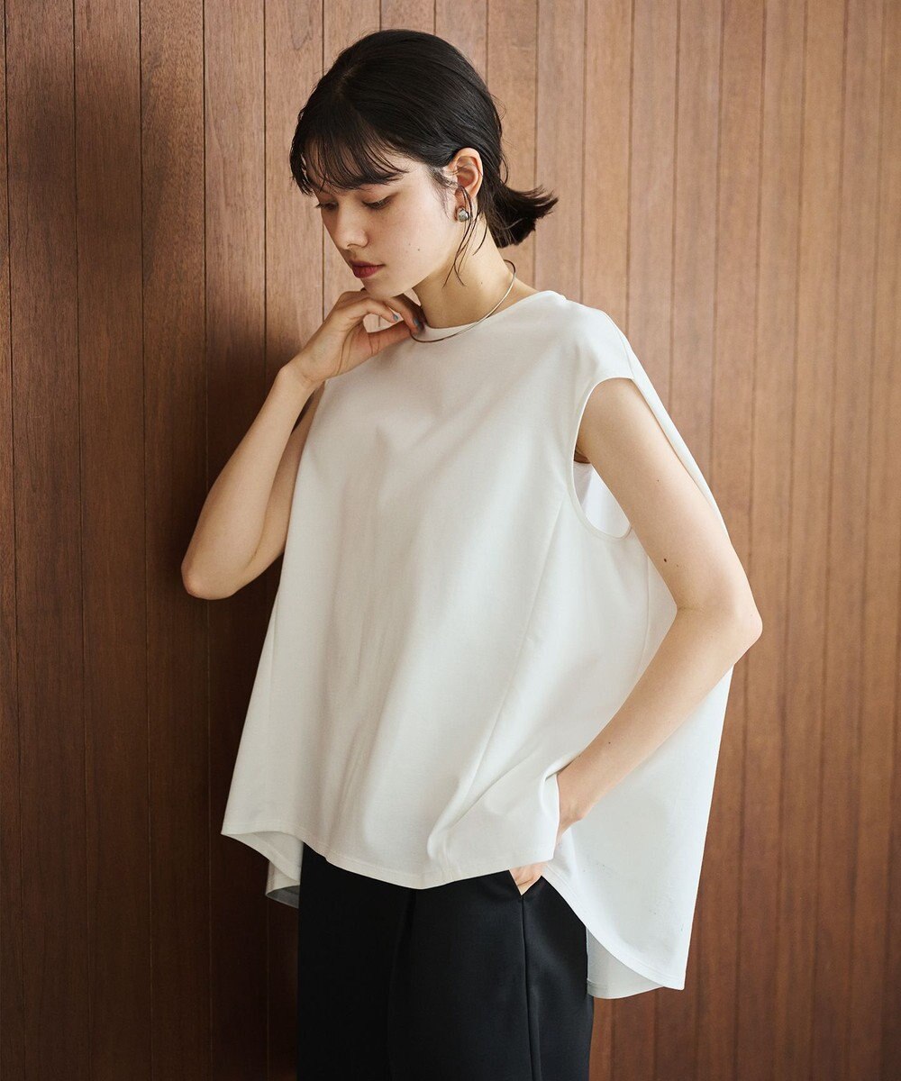 #Newans 【洗える】スクエアシルエットノースリーブカットソー 