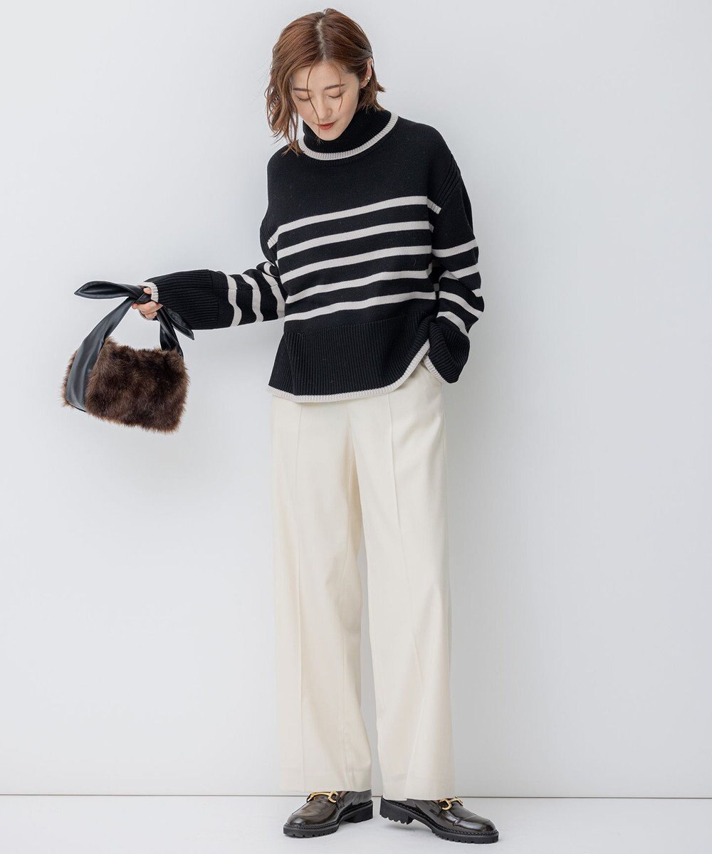 23区 【洗える】ウールミドルゲージ ボーダー ニット 