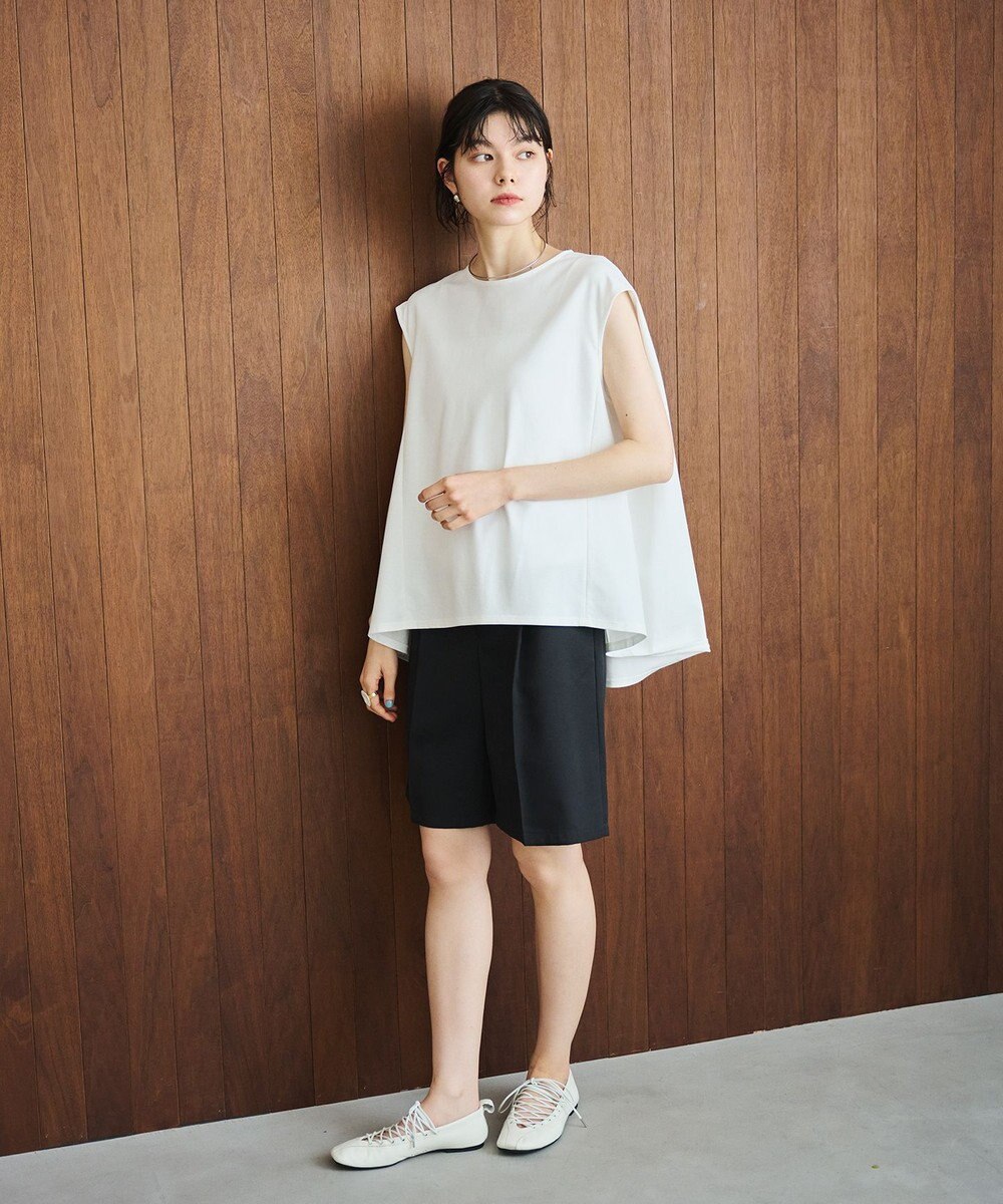 #Newans 【洗える】スクエアシルエットノースリーブカットソー 