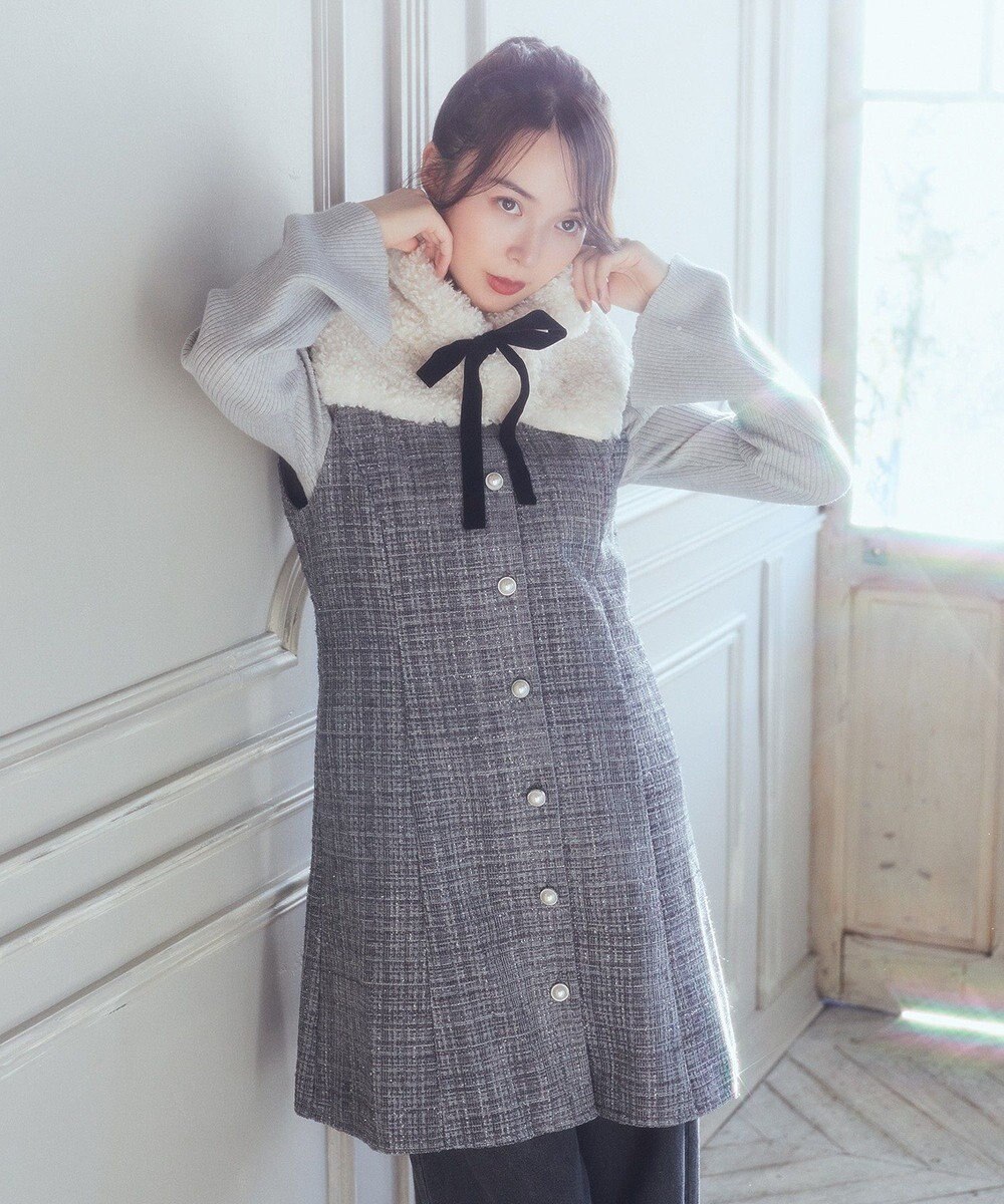 earth music&ecology ツイードミニワンピース 