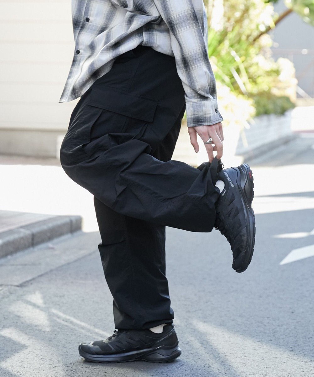 WEGO 【ウエストゴム/MLサイズ展開】ナイロンイージーカーゴパンツ 