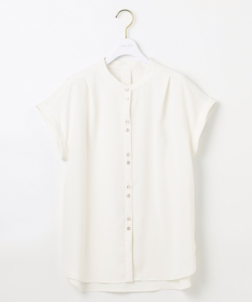 ANY SIS L 【洗える】ダブルボタンフレンチスリーブ ブラウス 