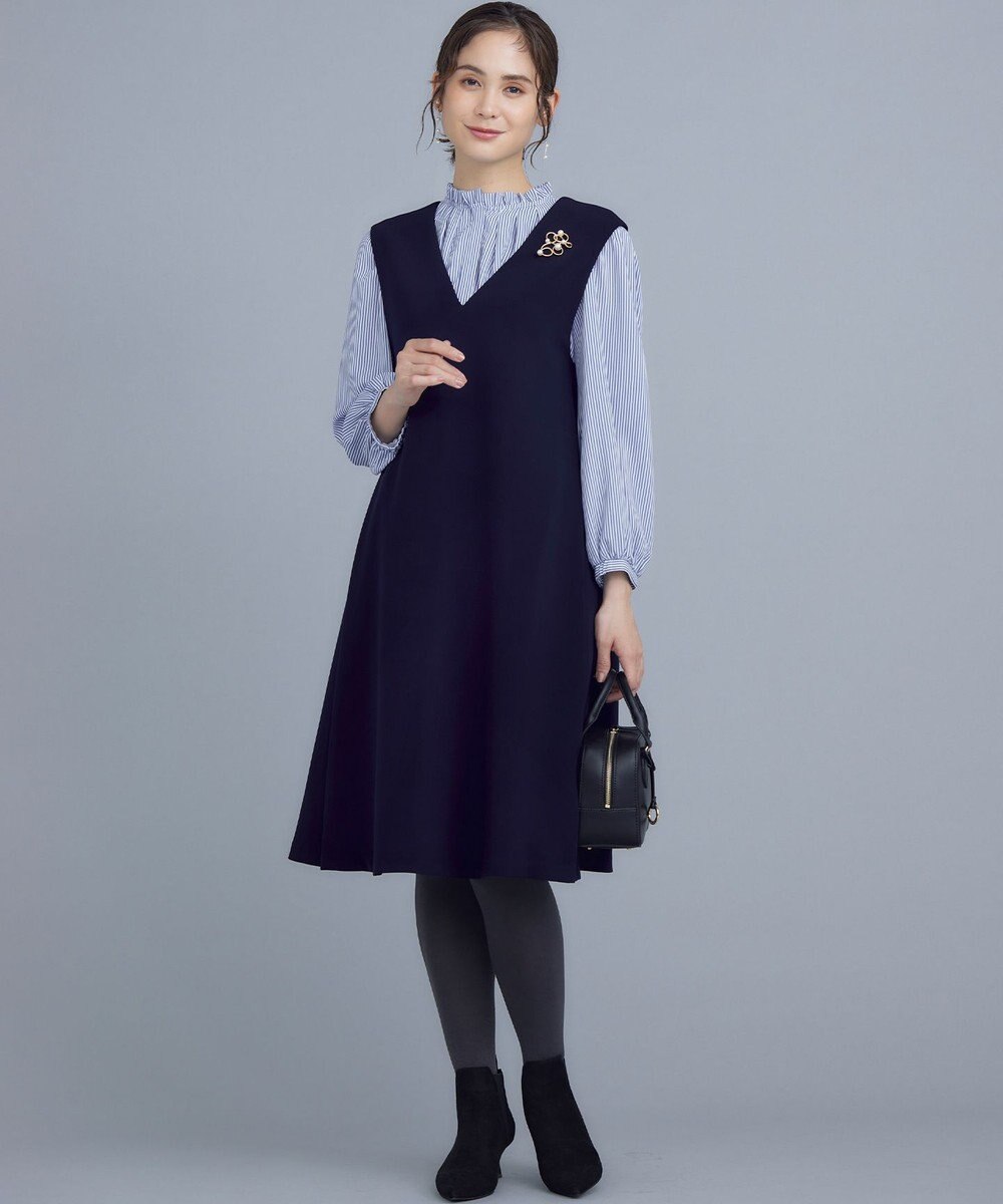 組曲 【WEB限定】ライトデシン フリル襟ブラウス 