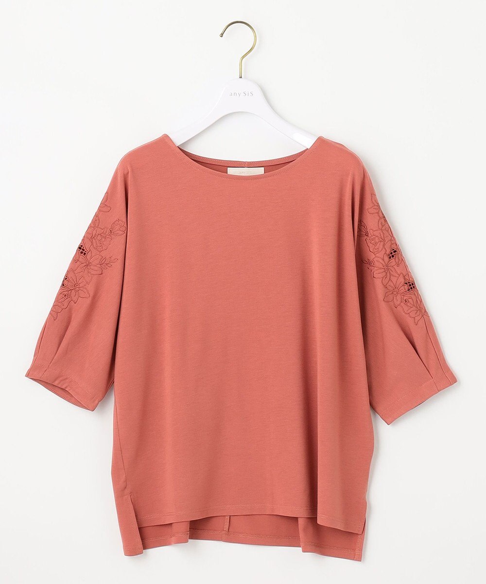 ANY SIS L エンブロイダリードルマン カットソー 