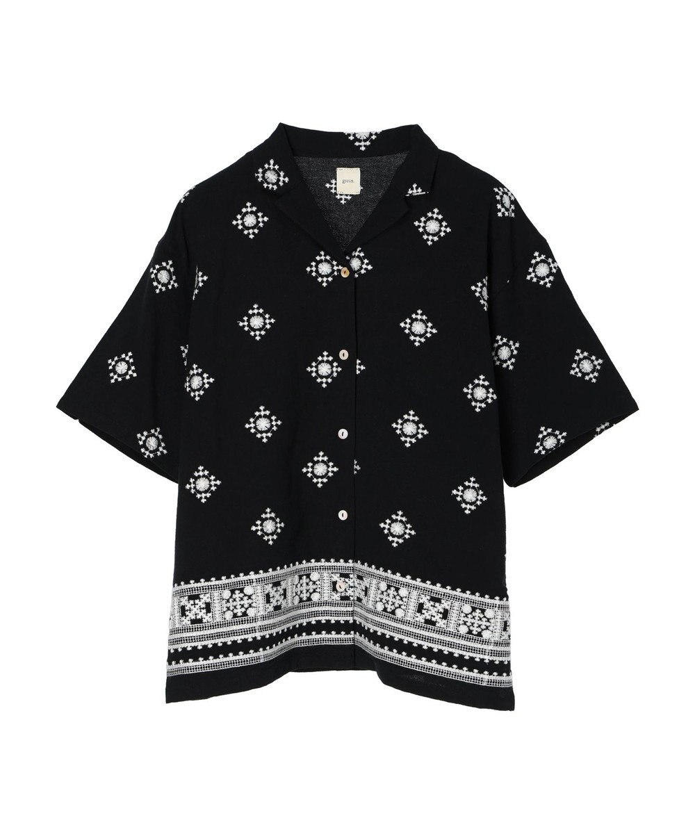 CRAFT STANDARD BOUTIQUE パネル刺繍開襟シャツ 