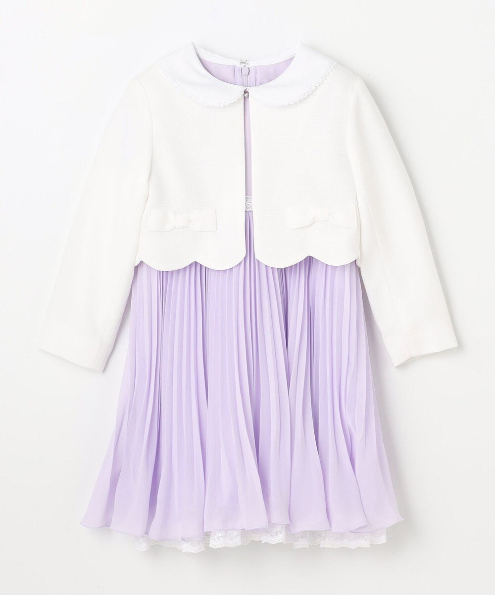 ANY KIDS 【2点セット】リボンボレロジャケット+シフォンプリーツ ワンピース 