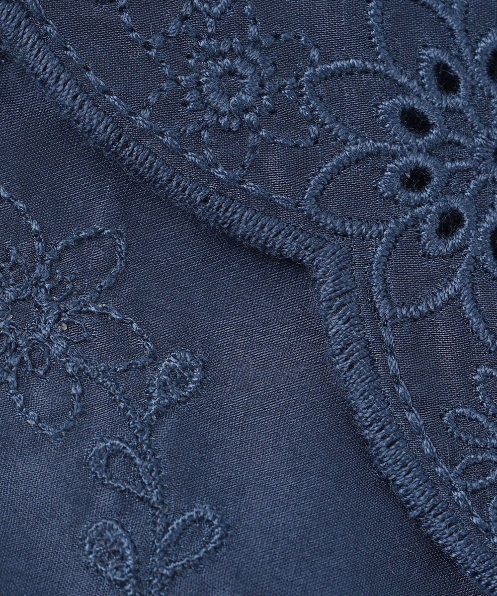 自由区 S 【WEB限定・接触冷感・洗える】エンブロイダリーローンプルオーバー ブラウス 