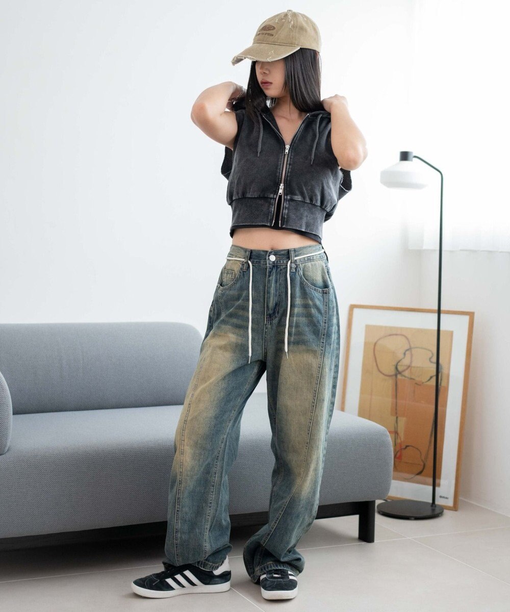 WEGO ノースリーブジップパーカー 