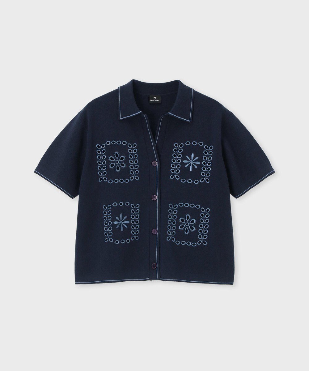 Paul Smith ハンドクラフトエンブロイダリー 半袖ニットシャツ 