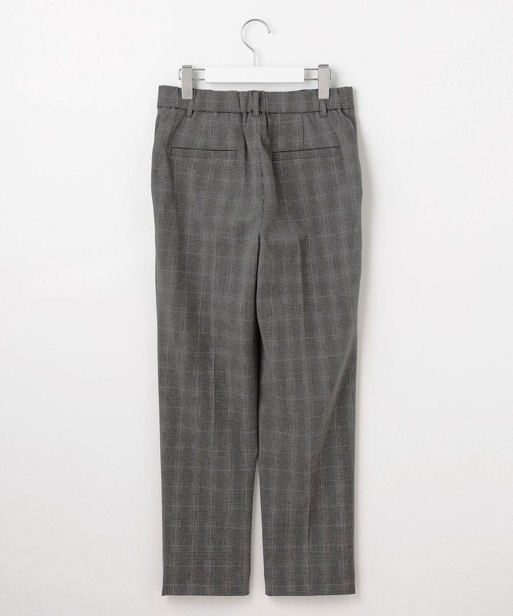 自由区 【撥水加工・洗える】TRギャバ裏起毛チェック柄テーパード パンツ 